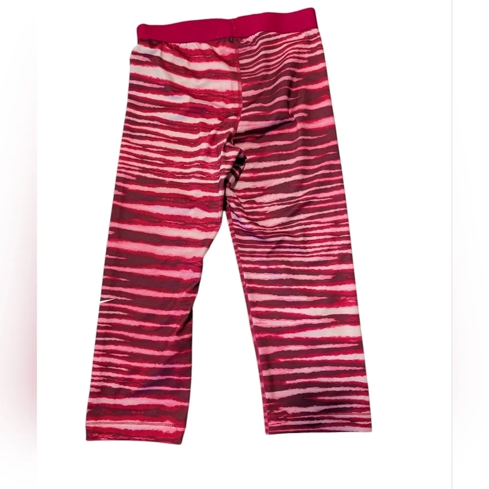 Nike Pro Red and White Striped Leggings
